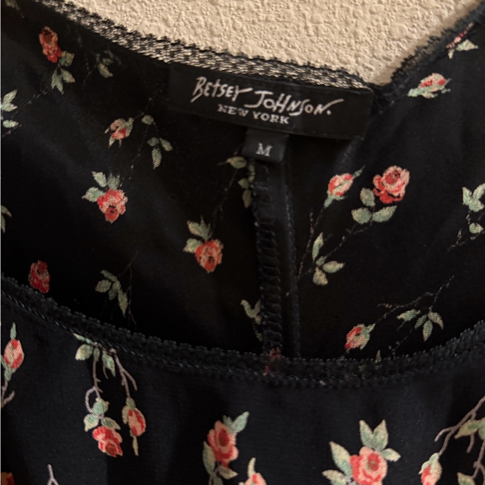 Vintage Betsey Johnson NY Slip Dress, 90’s/Y2K Floral Coquette Grunge,Goth - Picture 3 of 12